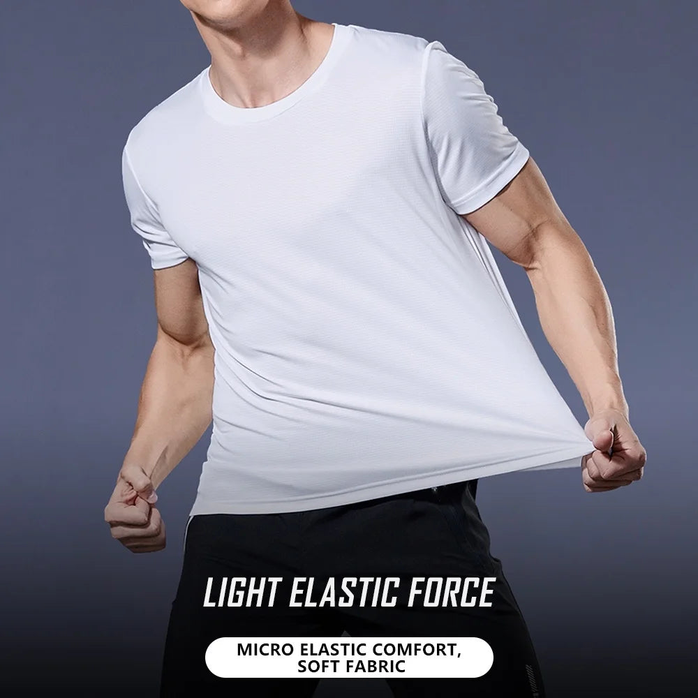 Lightweight Gym and Exercising Men's Quick Dry Short Sleeve Round Neck Sport T-Shirt