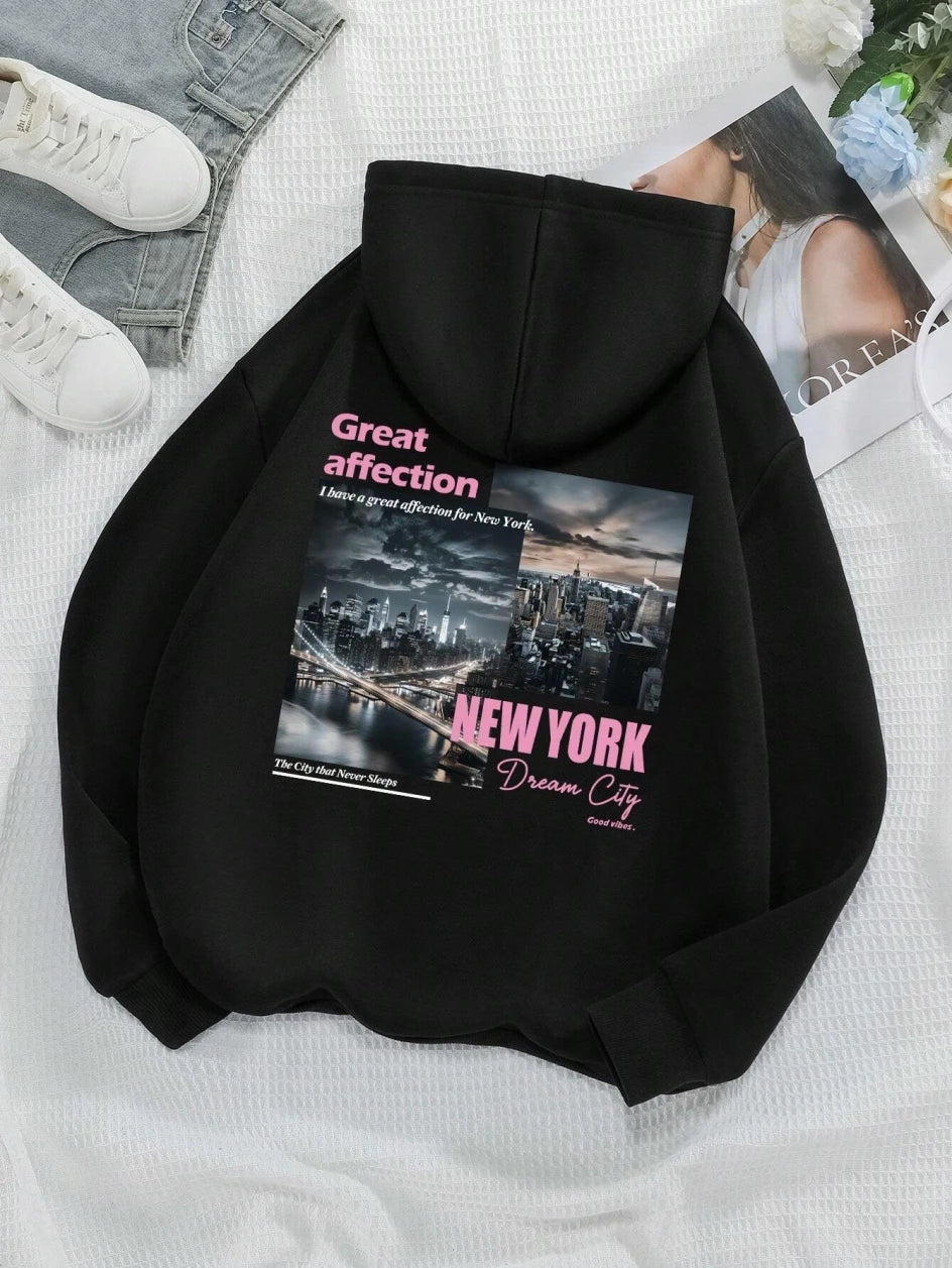 Hoodies Unisex casual sportswear with New York Dream City prints high-quality