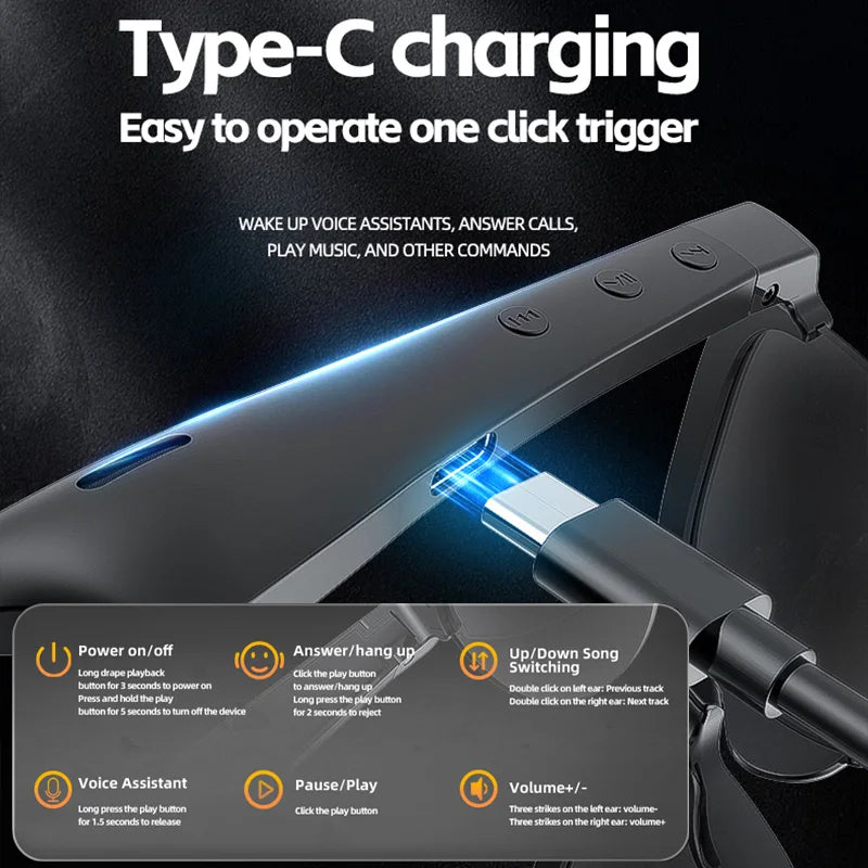 Glasses Sports Driving Bluetooth Sunglasses Wireless Bluetooth Headset Ear Hook Earbuds Wireless Headphones