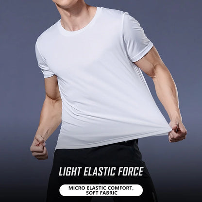 Lightweight Gym and Exercising Men's Quick Dry Short Sleeve Round Neck Sport T-Shirt