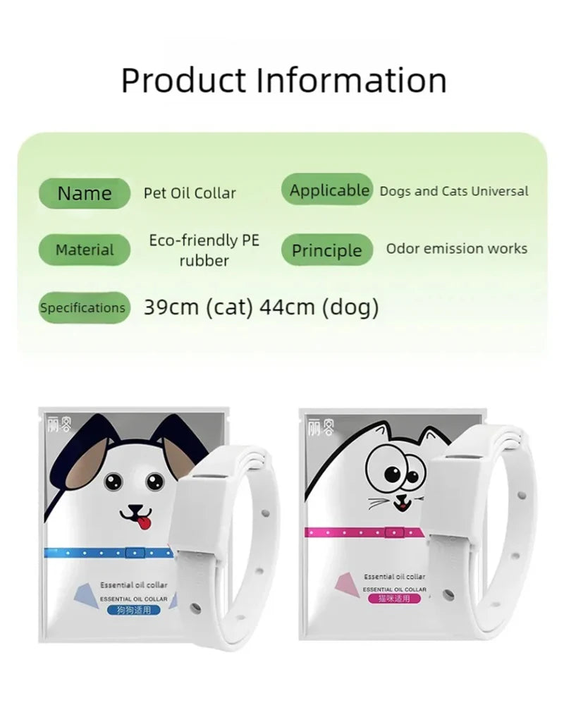 Pet essential oil collar, washable, cat collar with adjustable buckle, dog collar, pet accessory, sturdy and durable, cat collar