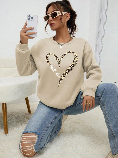 Heart Pattern Female Sweatshirt