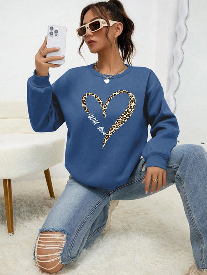 Heart Pattern Female Sweatshirt