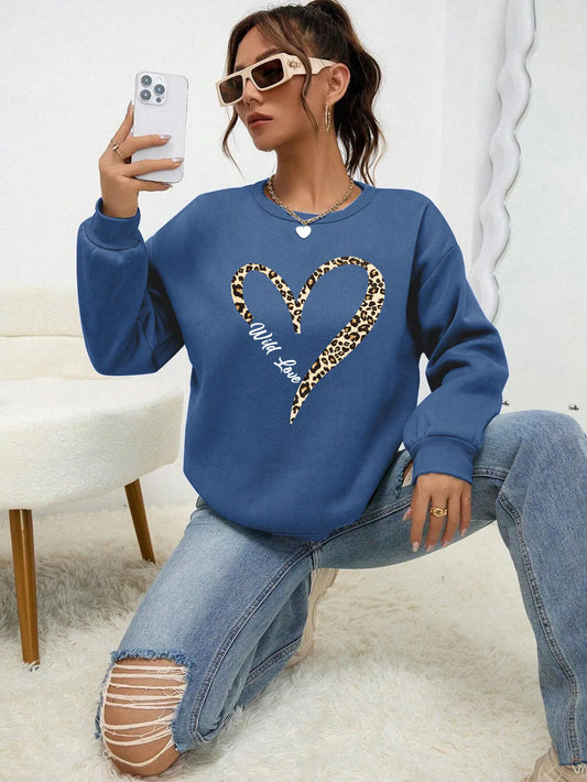 Heart Pattern Female Sweatshirt