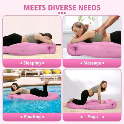 Inflatable Maternity Bed With Holes Foldable Adjustable Firmness Maternity Sleeping Mat Includes Air Pump