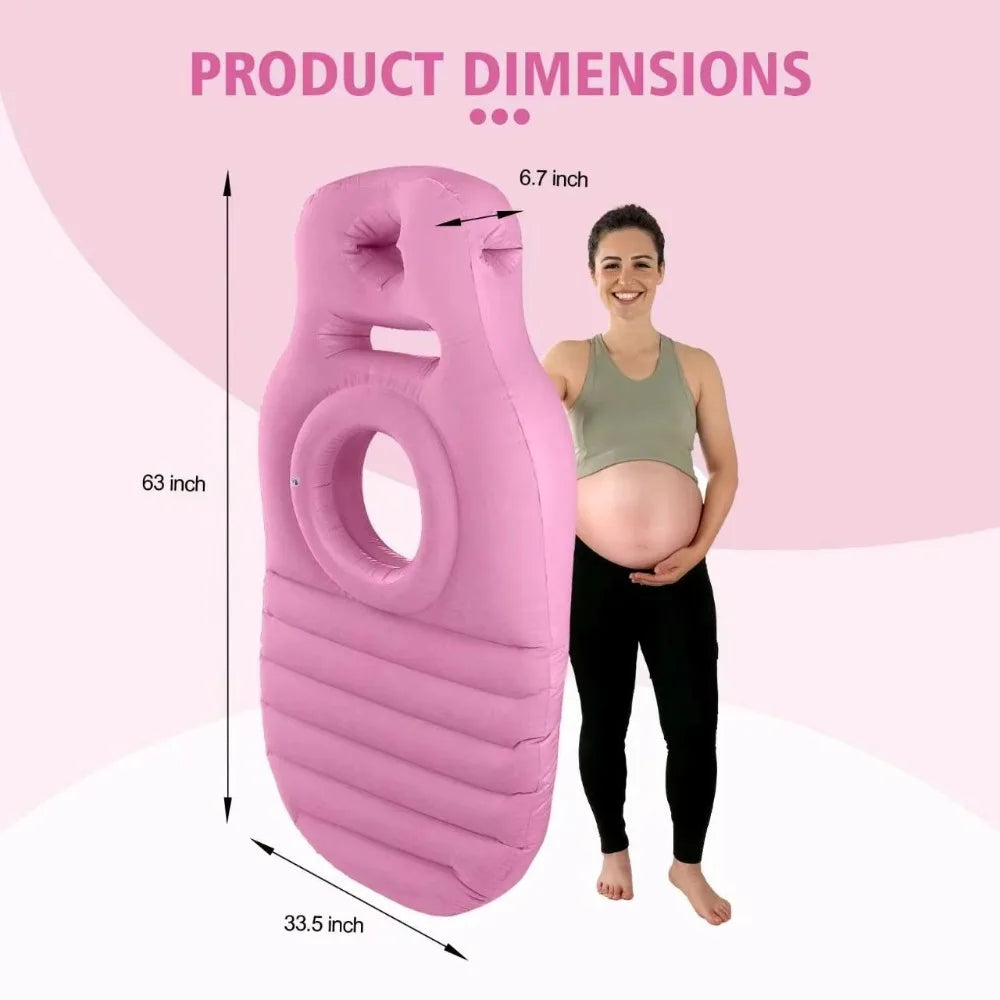 Inflatable Maternity Bed With Holes Foldable Adjustable Firmness Maternity Sleeping Mat Includes Air Pump