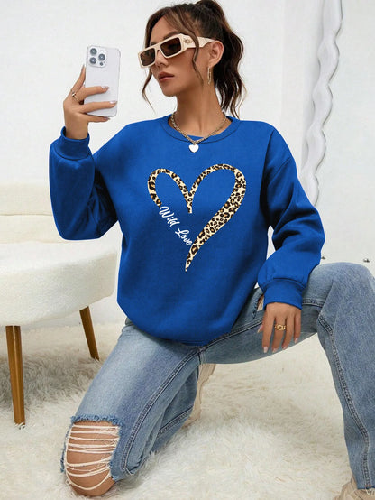 Heart Pattern Female Sweatshirt