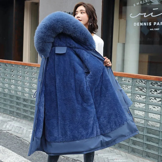 Winter Jacket Women Long Coat Wool Liner
