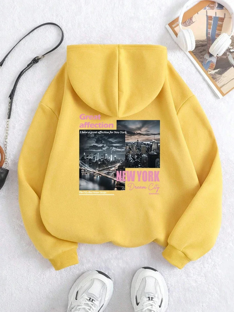 Hoodies Unisex casual sportswear with New York Dream City prints high-quality