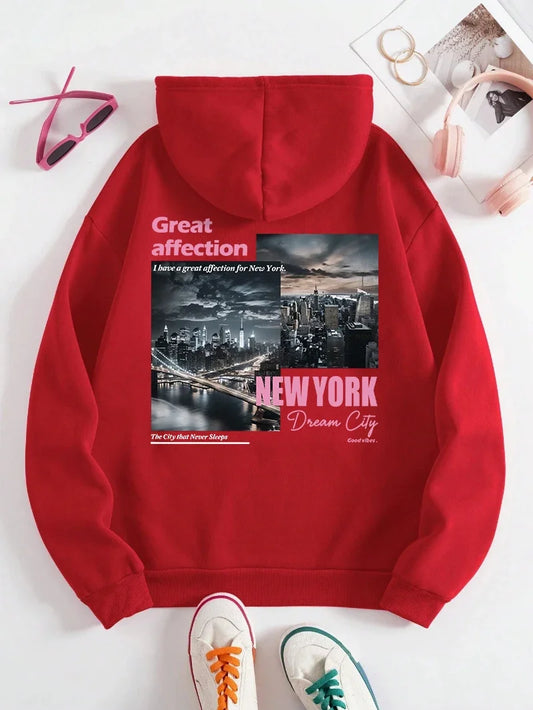Hoodies Unisex casual sportswear with New York Dream City prints high-quality