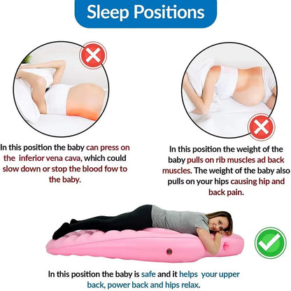 Inflatable Maternity Bed With Holes Foldable Adjustable Firmness Maternity Sleeping Mat Includes Air Pump