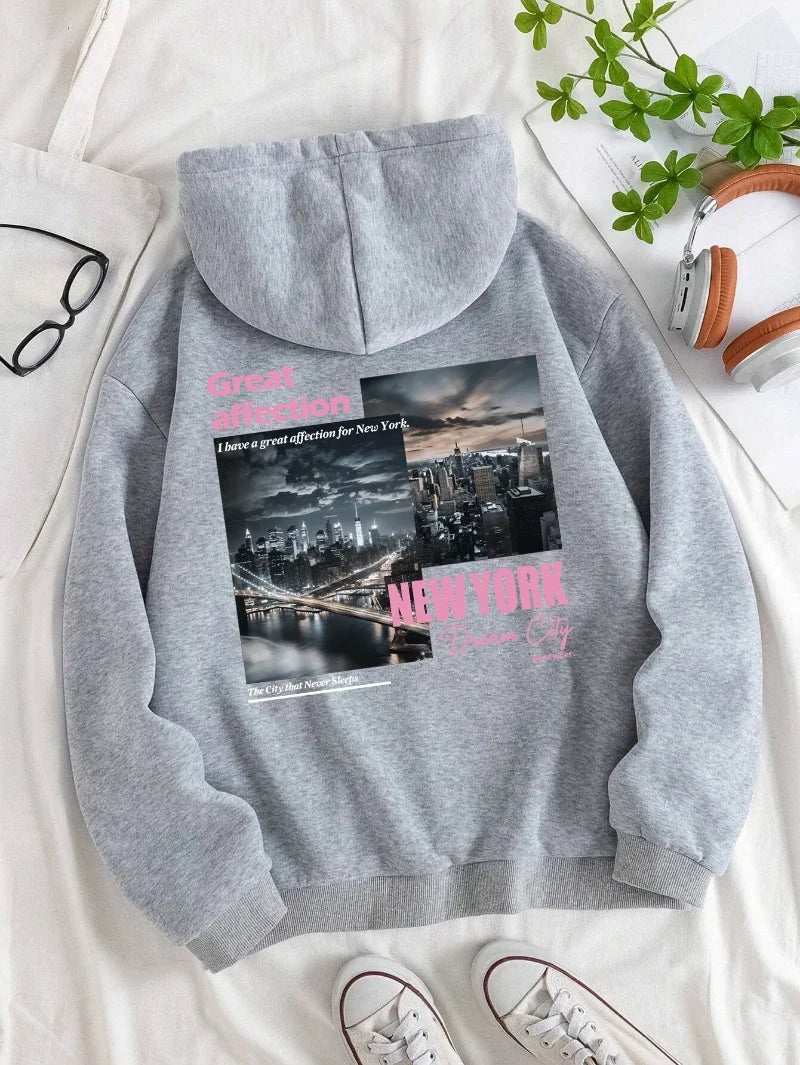Hoodies Unisex casual sportswear with New York Dream City prints high-quality