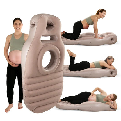 Inflatable Maternity Bed With Holes Foldable Adjustable Firmness Maternity Sleeping Mat Includes Air Pump