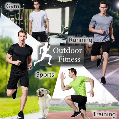 Lightweight Gym and Exercising Men's Quick Dry Short Sleeve Round Neck Sport T-Shirt