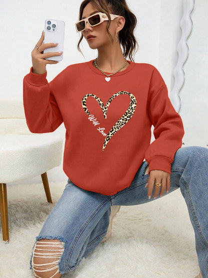 Heart Pattern Female Sweatshirt