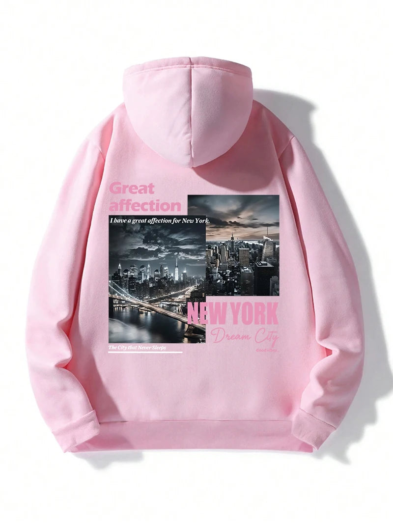 Hoodies Unisex casual sportswear with New York Dream City prints high-quality