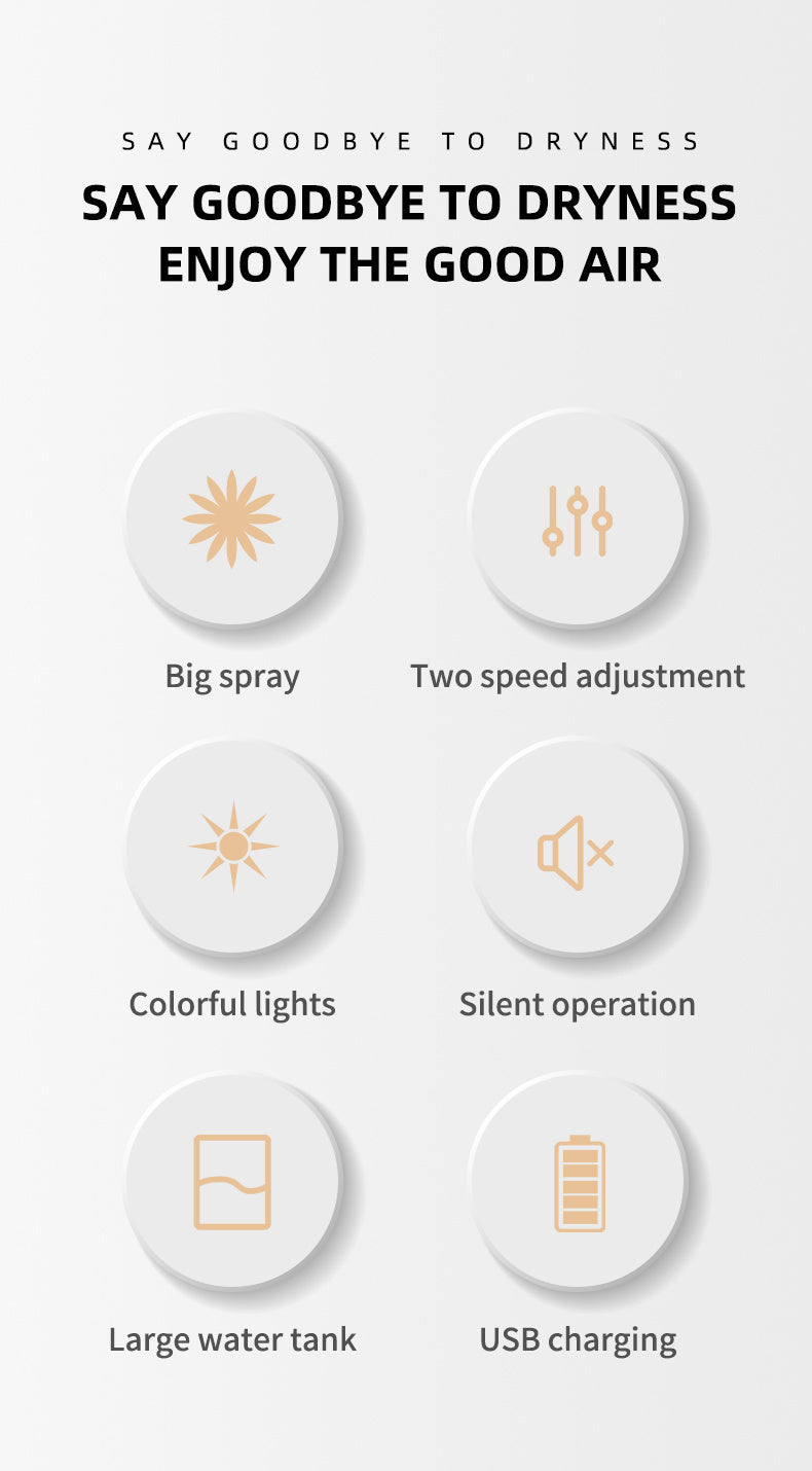 Air Humidifier Cool Mist Aroma Diffuser with LED Night Light -270ML